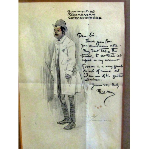 67 - Philip May (1863 - 1903) study of a gentleman (possibly self portrait of May) watercolour and writte... 