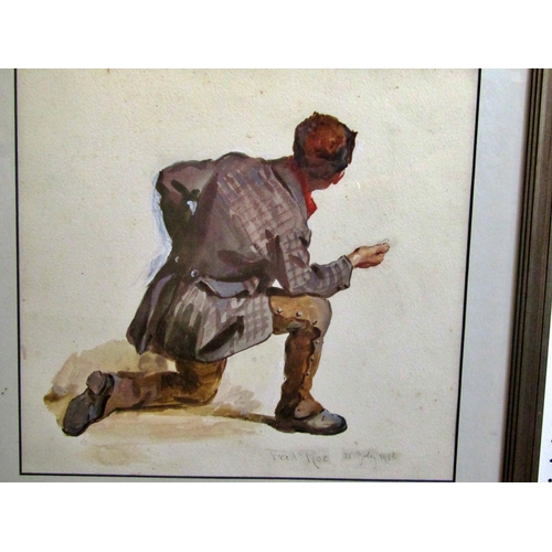 7 - Fred Roe (1864-1947)  'A study for Peddlers Pitch', watercolour and gouache, signed and dated in pen... 