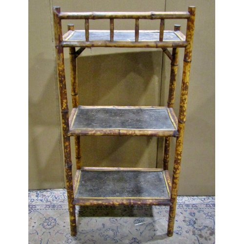 2275 - A three tier Edwardian bamboo whatnot, in the Aesthetic period Manner, 108cm high, 51 x 31cm.