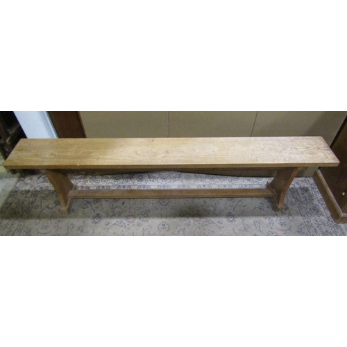 2282 - A pale oak refectory bench, 45cm high, 86 x 25cm.