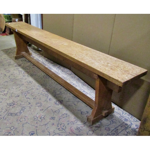 2282 - A pale oak refectory bench, 45cm high, 86 x 25cm.