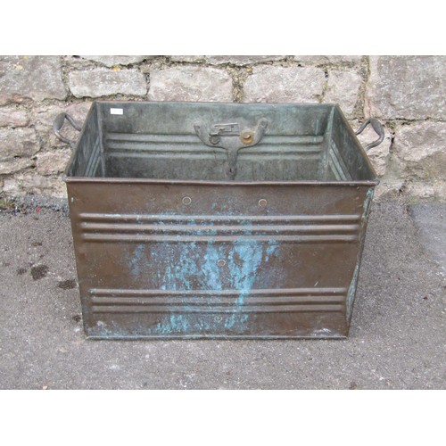 2147 - A twin-handled copper cistern / tank, 36 cm high, 53 x 38 cm