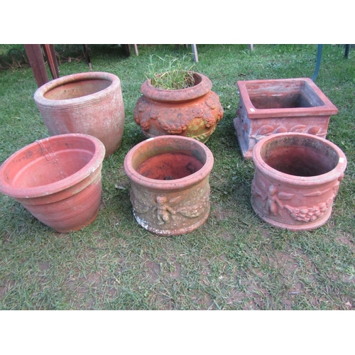 2024 - Six various terracotta planters