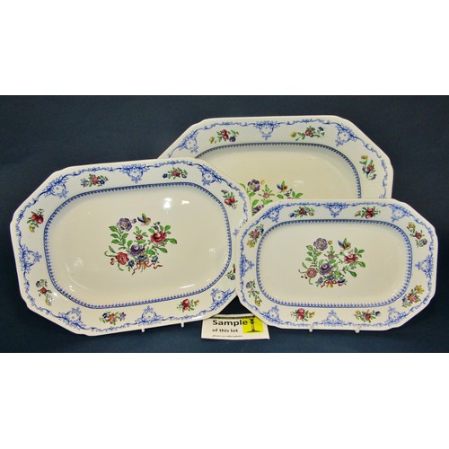 1030 - A Copeland Armorial part dinner service, comprising tureen and cover with stand, four graduated rect... 