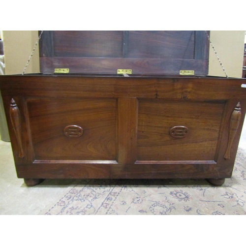 2181 - A good quality camphor wood coffer, with hinged cover revealing a divided interior, 53 cm high, 107 ... 