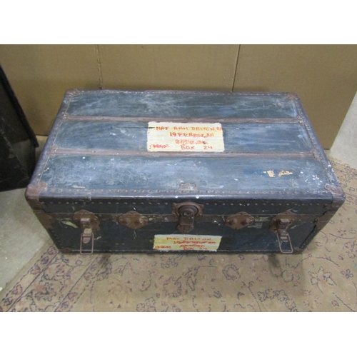 2183 - Militaria / military interest: two large luggage trunks, one with stencilled lettering ‘A.A.M D’ALTO... 