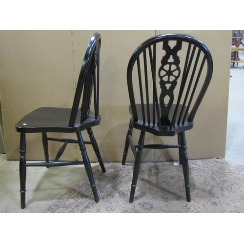 2243 - A set of six Windsor wheelback kitchen chairs (6)