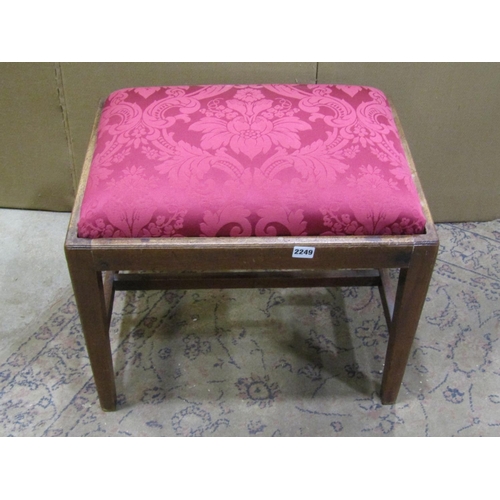 2249 - A small George III upholstered footstool, 43 cm high, 55 x 42 cm.