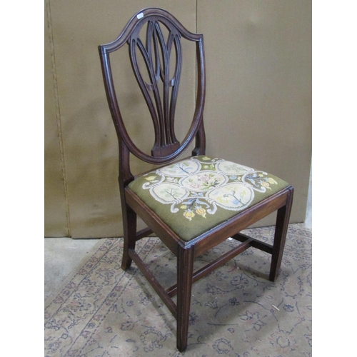 2647 - Georgian mahogany side table with canted corners on square taper legs
91cm wide together with two Ge... 