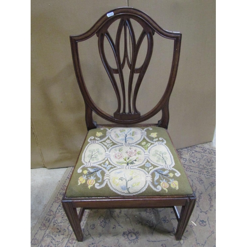 2647 - Georgian mahogany side table with canted corners on square taper legs
91cm wide together with two Ge... 