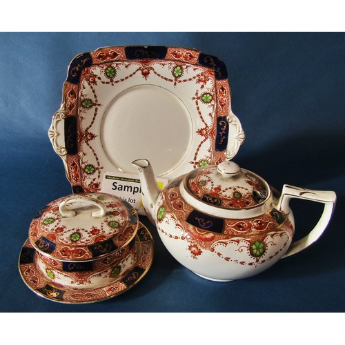 1102 - A mixed quantity of 19th century and later porcelain and ceramics to include a Carliseware part tea ... 