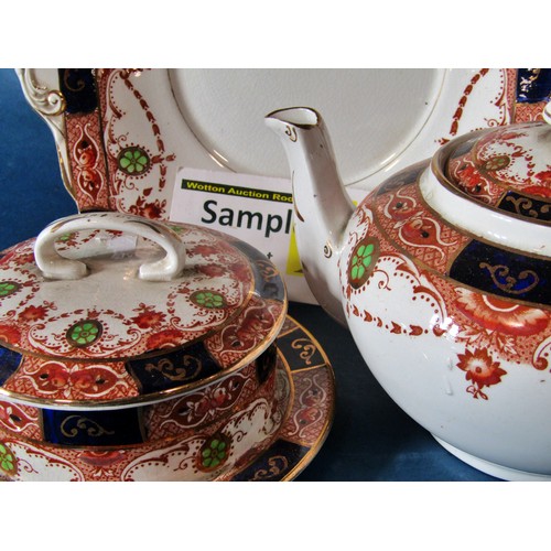 1102 - A mixed quantity of 19th century and later porcelain and ceramics to include a Carliseware part tea ... 