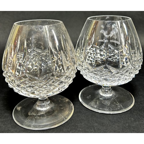 1147 - Six various Waterford crystal drinking glasses / beakers together with two Dublin crystal brandy bal... 