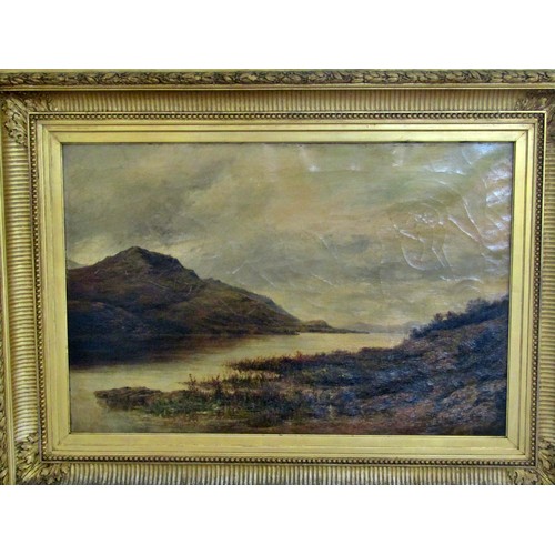 68 - 19th Century English School ‘W A Carter’
Highland landscape with loch beside hills, oil on canvas, s... 