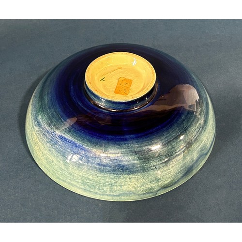 1025 - Moorcroft Anemone pattern dish on raised foot, 14cm diameter