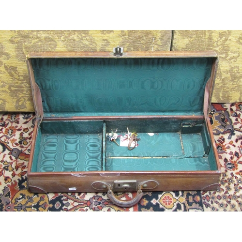 2663 - 19th century leather gun case with partially fitted interior, 64cm long
together with a contemporary... 