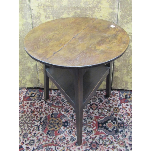 2741 - Georgian pine cricket table with undershelf.
70cm diameter, 73cm high