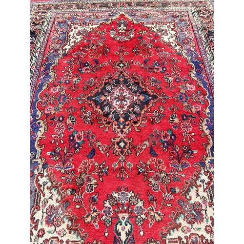 1821 - Antique Persian Sarough hand made wool rug, 7x10 ft Made in the town of Sarough (aka Sarouk) in Iran... 