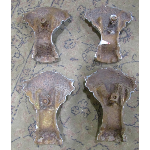 2141 - Four good quality cast iron bath feet, lion paw and acanthus form, each 26cm high