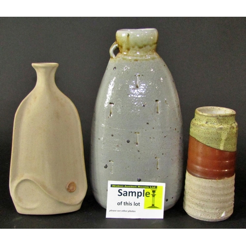 1010 - Quantity of studio ceramics to include Emily Myers vases and two Minton yellow vases and C A Stock, ... 