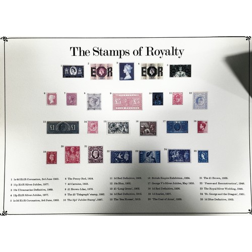 1176 - The stamps of Royalty Collection of  25 silver stamps, a limited edition 1996/10,000, housed in a ma... 