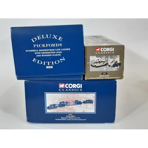 342 - Three Corgi vehicle box sets comprising Pickfords Scammell Highwayman 16703,  Pickfords Diamond T Ba... 