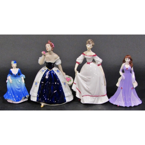 1064 - 27 Doulton, Coalport, Royal Dux, and Worcester figures, all female in full length gowns