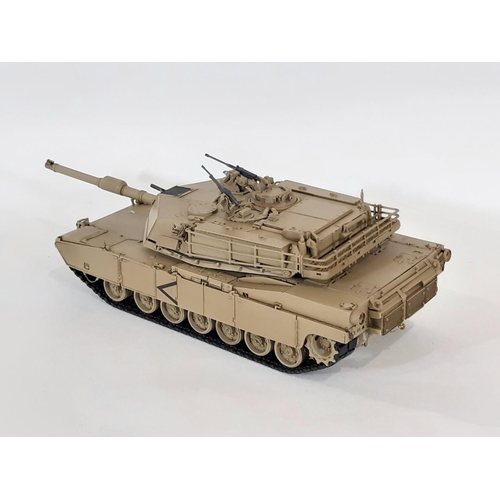 348 - M1A1 Abrams Tank 1:24 scale model by Franklin Mint in desert sand colour. With original packaging an... 