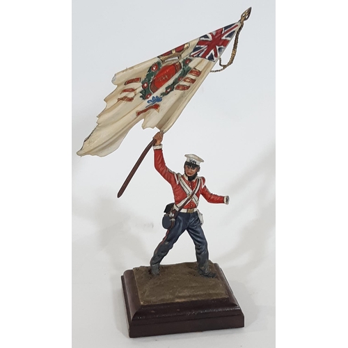 357 - Four display models of 19th century battle scenes including Napoleonic War Riflemen carrying the Kin... 