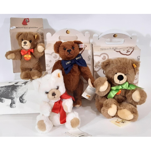 350 - Four Steiff teddy bears comprising a limited edition Million Hugs bear 714/3000, Toldi 35 no 20063, ... 