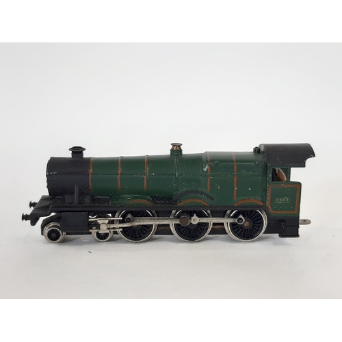 351 - Mixed lot of railway models including 0 gauge Hornby clockwork 0-4-0 train, Hornby tinplate station ... 