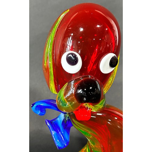 1103 - An original circa 50’s-60’s Murano multicoloured glass Big Dog with doe full eyes. 28cm high.