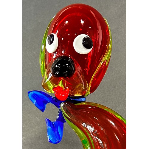 1103 - An original circa 50’s-60’s Murano multicoloured glass Big Dog with doe full eyes. 28cm high.