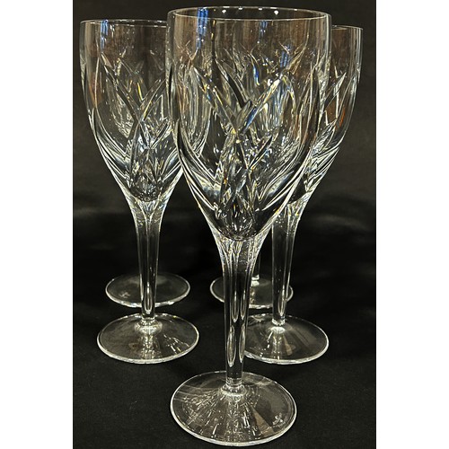 1105 - Five very tall crystal cut glass Waterford wine glasses, made for John Rocha, etched to the base. 25... 