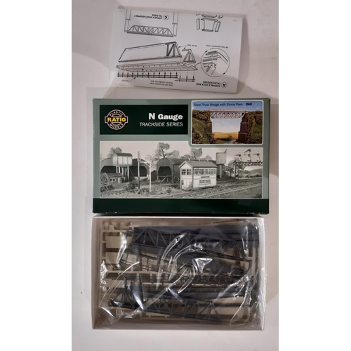 387 - Large quantity of railway modelling materials and N gauge boxed kits including Ratio Trackside kits ... 