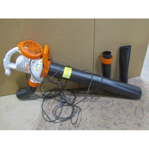 2144 - A collection of garden and hand tools to include a Stihl SHE 71 vacuum & blower unit (group)