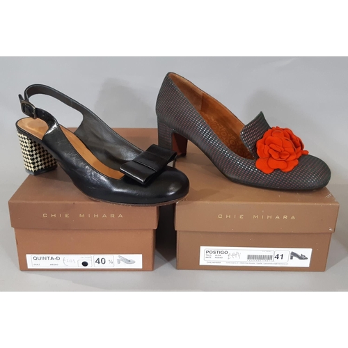 433 - A collection of ladies designer shoes including 2 boxed pairs by Chie Mihara sizes 40.5 and 41, boxe... 