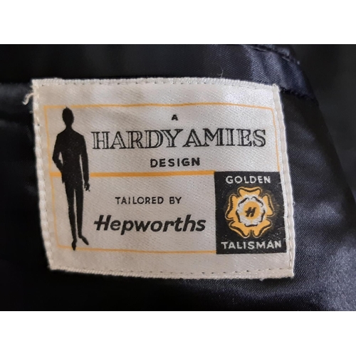 409 - Good quality vintage Hardy Amies / Hepworths  dinner suit in black wool with silk collar (for size s... 