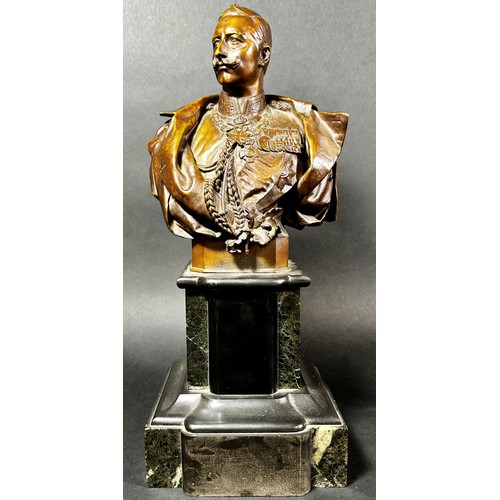 1770 - After Gerhard Janensch (German, 1860 - 1933) Kaiser Wilhelm II, a bronze bust on polished slate and ... 