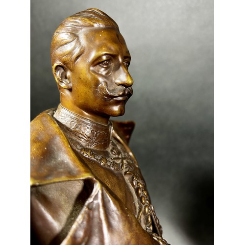 1770 - After Gerhard Janensch (German, 1860 - 1933) Kaiser Wilhelm II, a bronze bust on polished slate and ... 