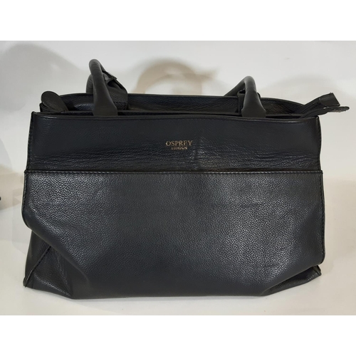 420 - Mixed collection including an Osprey  top handle leather handbag in black with cloth bag, Radley han... 