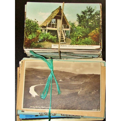 299 - Boxful of ephemera, to include collection of vintage postcards including GB topographical, further w... 