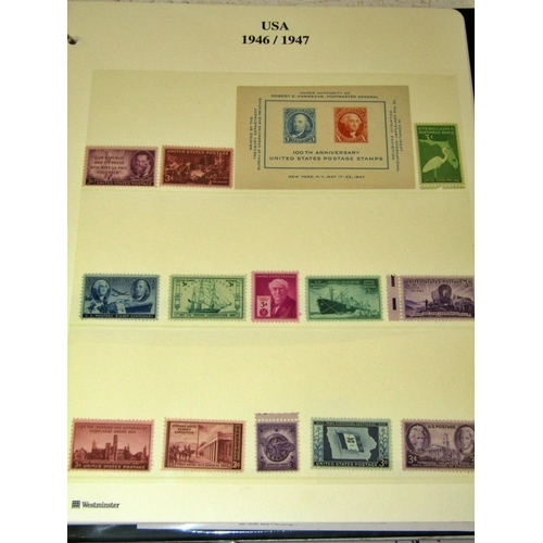 305 - Two green embossed albums containing American mint stamps (approx 1000) all mounted, dated and annot... 