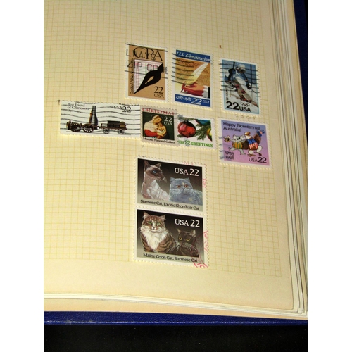 321 - Five stamps albums including stamps of worldwide issue from early 20th century through to present da... 