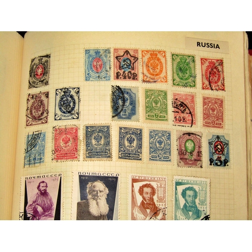 321 - Five stamps albums including stamps of worldwide issue from early 20th century through to present da... 