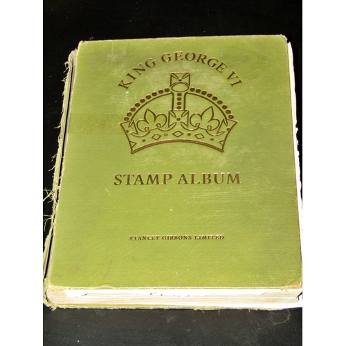 324 - Kind George VI stamp album containing a comprehensive collection of stamps for British Commonwealth ... 