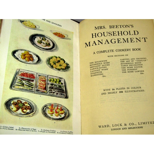 200 - Two volumes of Mrs Beeton's Household Management together with two other cookery books