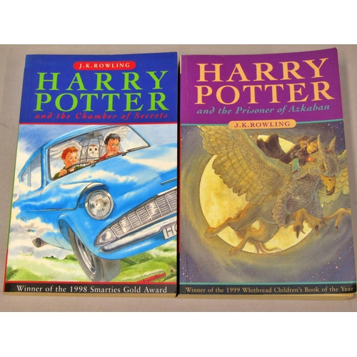 233 - Group of J K Rowling Harry Potter (3 paperbacks, 3 hardbacks - first editions - and The Tales of Bee... 