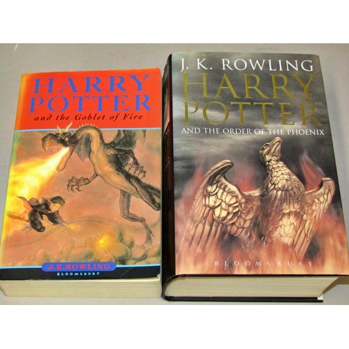 233 - Group of J K Rowling Harry Potter (3 paperbacks, 3 hardbacks - first editions - and The Tales of Bee... 