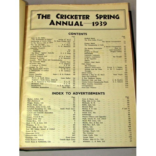 245 - The Cricketer Magazine, bound, 1932 - 1939